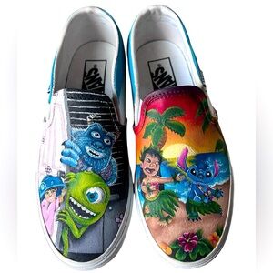 VANS Disney Pixar Lilo & Stitch Monsters Hand Painted RARE Women’s Shoes Size 6